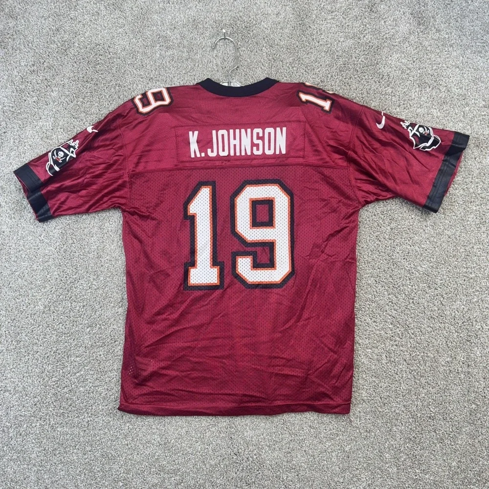 VTG Nike Tampa Bay Buccaneers K Johnson 19 NFL Football Jersey Men's Large‎